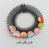 تل فنری یا ماهواره ای مو دخترانه طرح خرگوش و گل