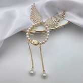 کلیپس گوجه ای طرح بال فرشته تمام نگین