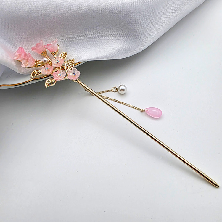 کانزاشی مو دخترانه گل و آویزدار