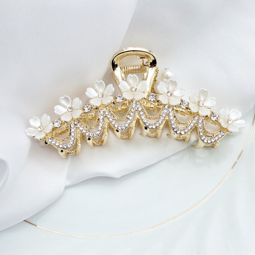 کلیپس مو فلزی طلایی آویزدار