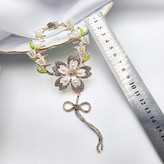 گیره مو کلیپس گوجه ای طلایی آویزدار طرح